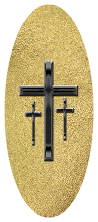 Black 3 Crosses Shimmer Gold